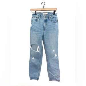 A&F Curve Love The 90’s Straight Ultra High Rise Blue Jeans Size 27/4s